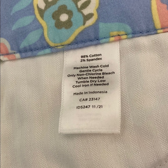 Colorful Paisley Talbots Size 4 Light Blue Cropped Pants Front Zip Button - Picture 10 of 10